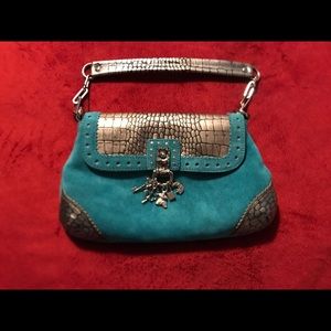 Teal & Snake Skin Purse
